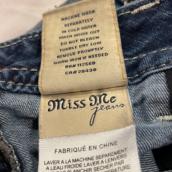 MissMe Boot Cut Jeans JE8033BR Size 31 - Picture 6 of 8